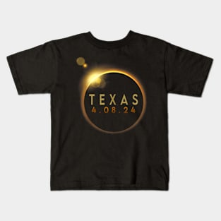 Total Solar Eclipse 2024 Totality Texas Kids T-Shirt